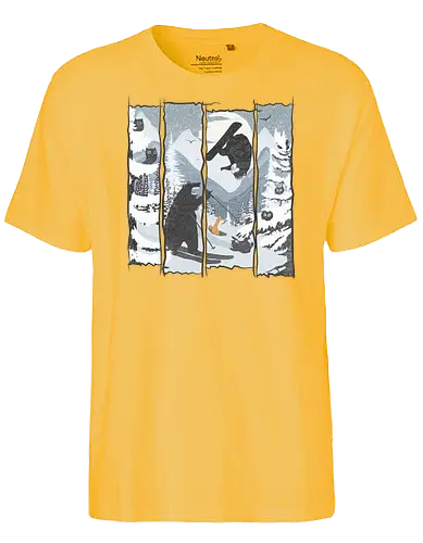 Wild Snow - Snowboard, Ski, bär, Scenery, sport, br - Fairtrade T-Shirt
