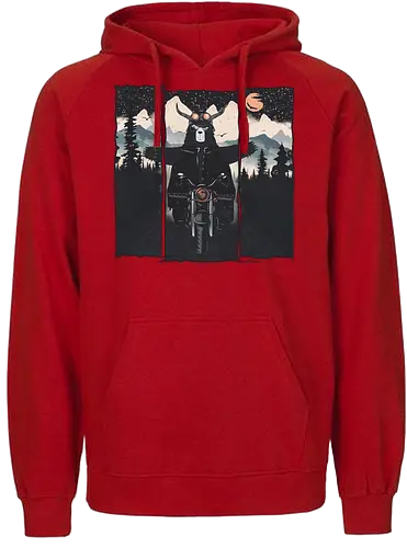 Wild Biker - bär, motorcycle, motorrad, br - Fairtrade Hoodie