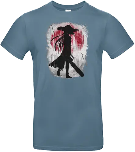 Samurai Lady Fox - chainsaw, samurai, sun, japan - Standard T-Shirt