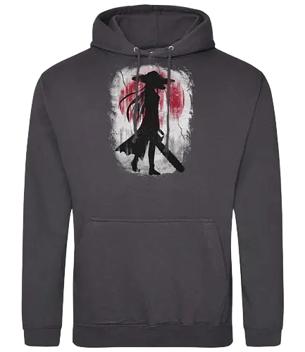 Samurai Lady Fox - chainsaw, samurai, sun, japan - Standard Hoodie