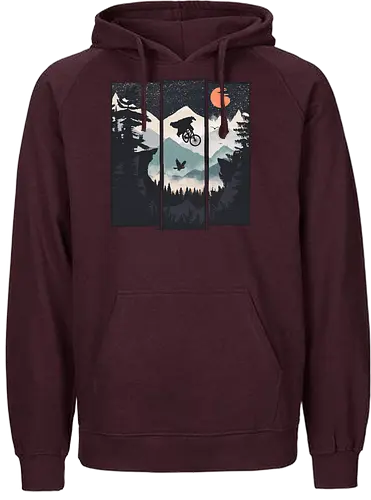 MTB Bear Rider - bär, Mountain Bike, bicycle, fahrrad, bear - Fairtrade Hoodie