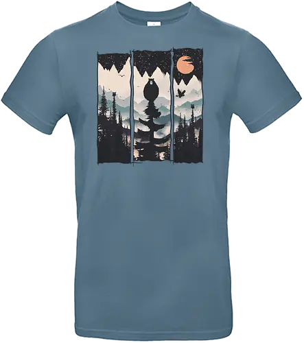 Bear Owl - bär, eule, forrest, Scenery, bear - Standard T-Shirt