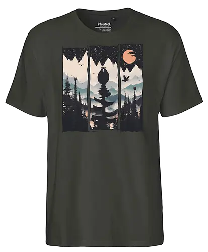 Bear Owl - bär, eule, forrest, Scenery, bear - Fairtrade T-Shirt