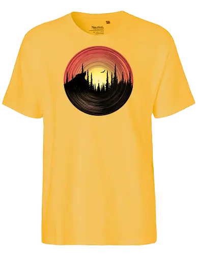 Forest Silence Vinyl - nature, forest, Sunrise - Fairtrade T-Shirt
