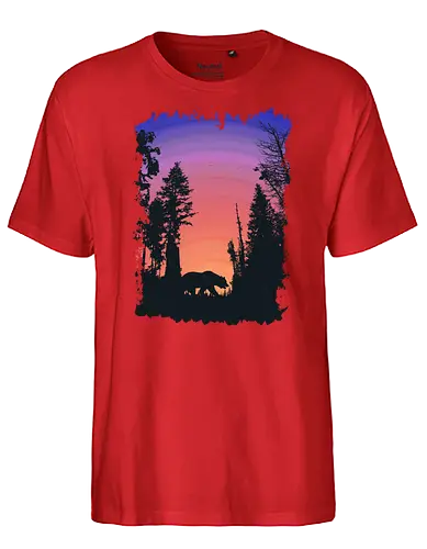 Bear and Bears - bär, sonnenuntergang, sunset, natur - Fairtrade T-Shirt