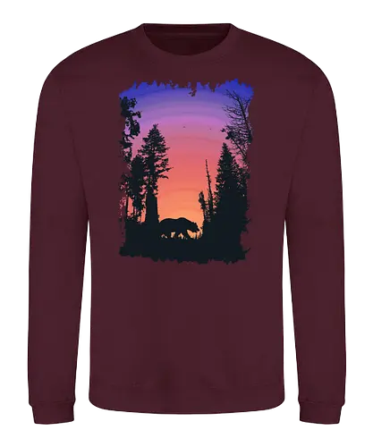 Bear and Bears - bär, sonnenuntergang, sunset, natur - Sweatshirt