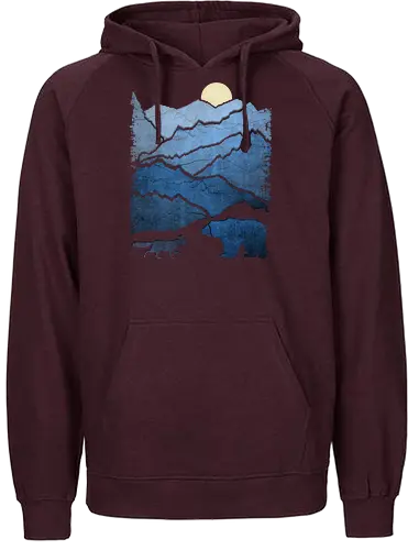 Bear and Bears - Mountainside, fox, bär, fuchs, nature, bear - Fairtrade Hoodie