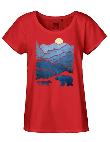 Bear and Bears - Mountainside, fox, bär, fuchs, nature, bear - Fairtrade Girl Shirt