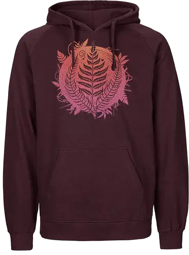 Magic Fern Colors - fern, farn, plants, pink - Fairtrade Hoodie