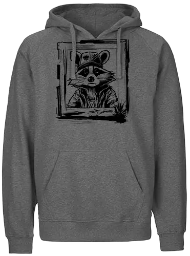 Hip Hop Raccoon - waschbär, cap, cool - Fairtrade Hoodie