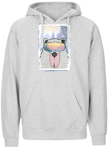 Winter Games and Crazy Breas - Snowboard, snow, bear - Fairtrade Hoodie