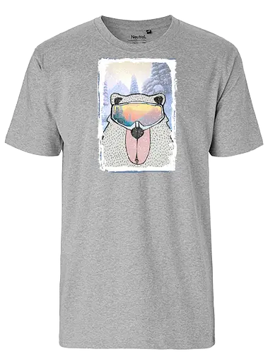 Winter Games and Crazy Breas - Snowboard, snow, bear - Fairtrade T-Shirt