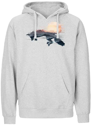 Dark Fox - moon, forest - Fairtrade Hoodie