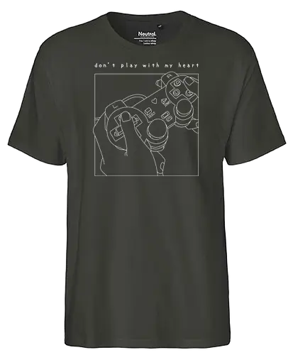 Dont Play With My Heart - controller, love, herz, games, gaming, hrt - Fairtrade T-Shirt