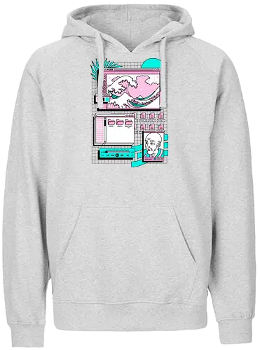 The Great Vaporwave - japan, lofi, 80s, neon, Vaporwave, grt wave - Fairtrade Hoodie