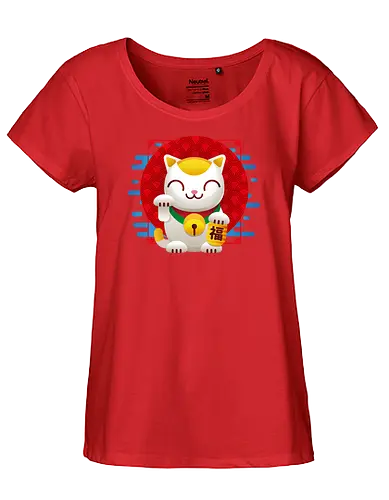 Maneki Neko - katze, japan, Winkekatze - Fairtrade Girl Shirt