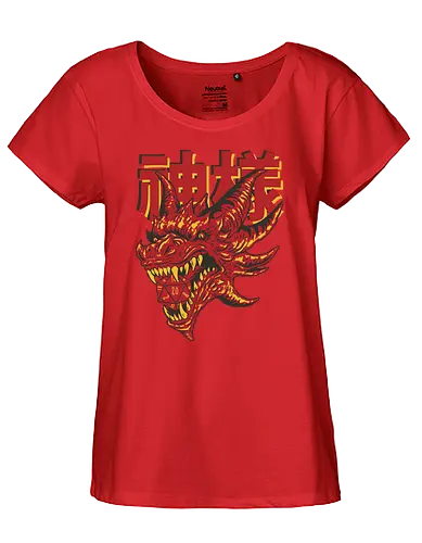 RPG Red Dragon - rpg, pen and paper, würfel, dice, drache, dragon - Fairtrade Girl Shirt