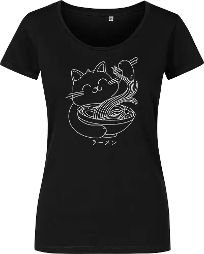 Ramen Cat Line Art
