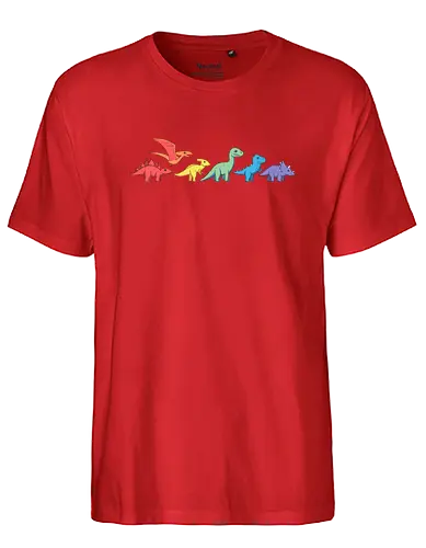 Rainbow Dinos - dino, dinosaur, rainbow - Fairtrade T-Shirt