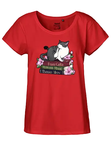 Franz Catka - Cats x Literature Series - cat, katze, lesen, buch, books, classic literature - Fairtrade Girl Shirt