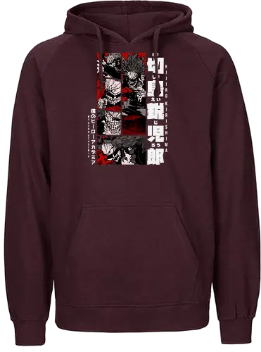 Unbreakable Hero S02 - hero, academia, anime, manga, Kirishima - Fairtrade Hoodie