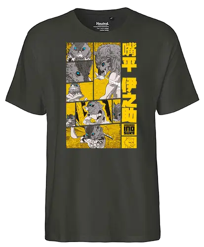 The Beast Slayer - Manga Panel Design S03 - demon, slayer, boar, anime, manga - Fairtrade T-Shirt