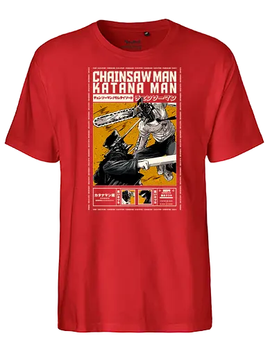 CHAINSAW REVENGE - chainsaw, man, anime, manga, katana - Fairtrade T-Shirt