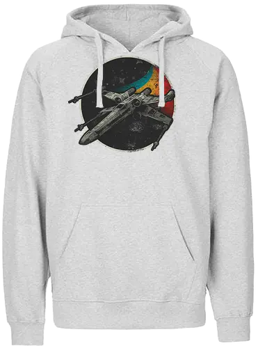 Retro Wing - scifi, space, star, spaceship, rebellion - Fairtrade Hoodie