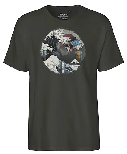The Great Dragon - pocket, monster, dragon, grt wave - Fairtrade T-Shirt