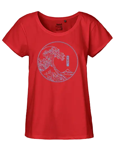 Neon Wave - wave, neon, grt wave off kanagawa - Fairtrade Girl Shirt