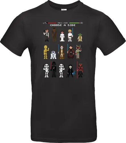 CHOOSE A SIDE 8 BITS | PRESS START | BLACK