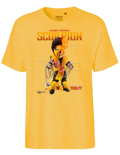 SCORPION ANATOMY - gaming, console, arcade, fatality - Fairtrade T-Shirt