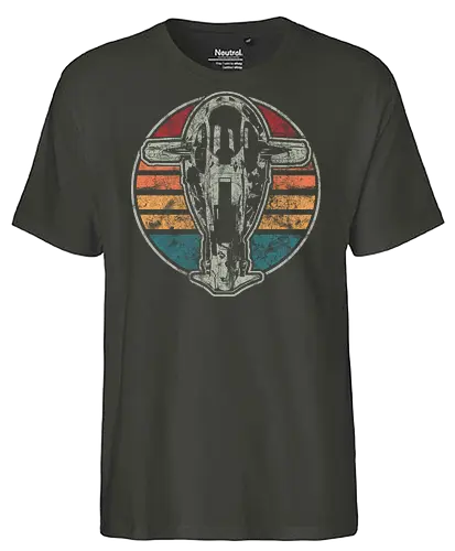 Vintage Hunters vessal - space opera, bounty, bounty hunter, Mando, scifi, serie - Fairtrade T-Shirt