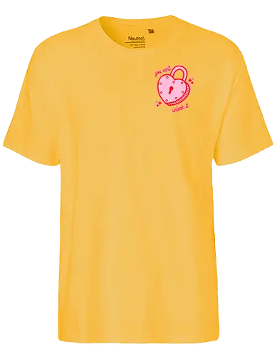 Unlock my Heart - lock, schloss, herz, heart - Fairtrade T-Shirt