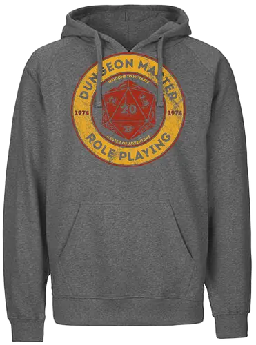 Dungeon Master - rpg, dungeon, dragons, pen & paper, pen, paper, dice, w20, 1974, vintage - Fairtrade Hoodie