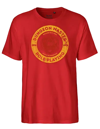Dungeon Master - rpg, dungeon, dragons, pen & paper, pen, paper, dice, w20, 1974, vintage - Fairtrade T-Shirt