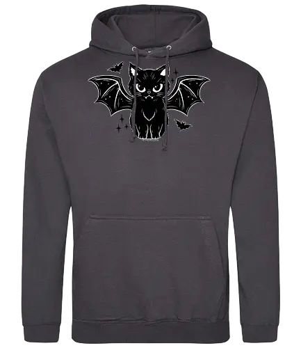 Black Kitty Bat - cat, goth, bat, spooky - Standard Hoodie