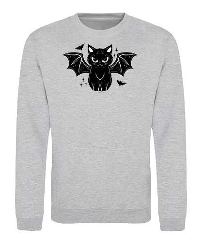 Black Kitty Bat - cat, goth, bat, spooky - Sweatshirt