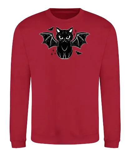 Black Kitty Bat - cat, goth, bat, spooky - Sweatshirt