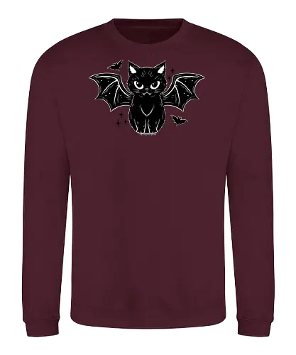 Black Kitty Bat - cat, goth, bat, spooky - Sweatshirt