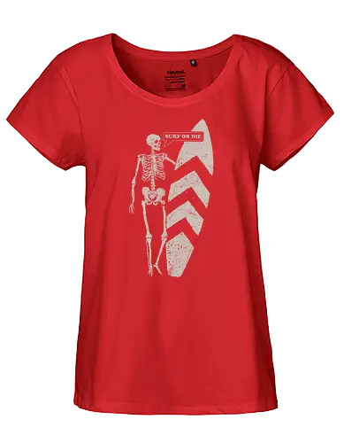 Surf or die - skelett, skeleton, Surf, dth - Fairtrade Girl Shirt