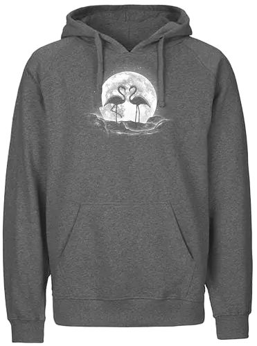 Moonlight Love - flamingo, love, moon - Fairtrade Hoodie