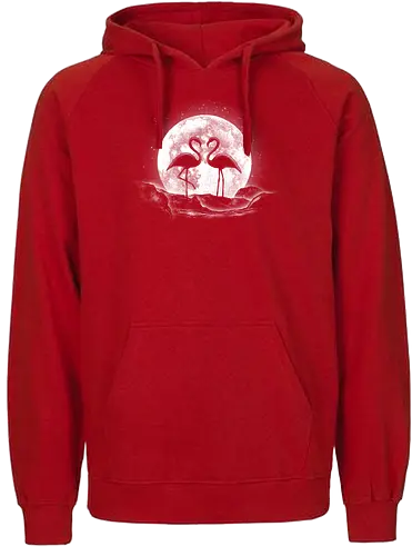 Moonlight Love - flamingo, love, moon - Fairtrade Hoodie
