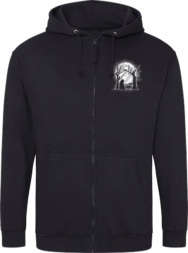 Moonlight Felines - Cats, trees, moon, Moonlight - Hoodie Jacke