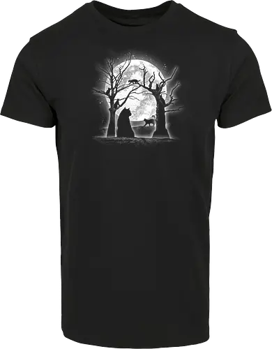 Moonlight Felines - Cats, trees, moon, Moonlight - Hausmarke Shirt