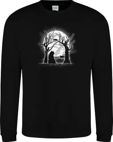 Moonlight Felines - Cats, trees, moon, Moonlight - Sweatshirt