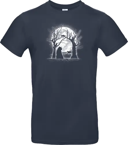 Moonlight Felines - Cats, trees, moon, Moonlight - Standard T-Shirt