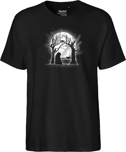 Moonlight Felines - Cats, trees, moon, Moonlight - Fairtrade T-Shirt
