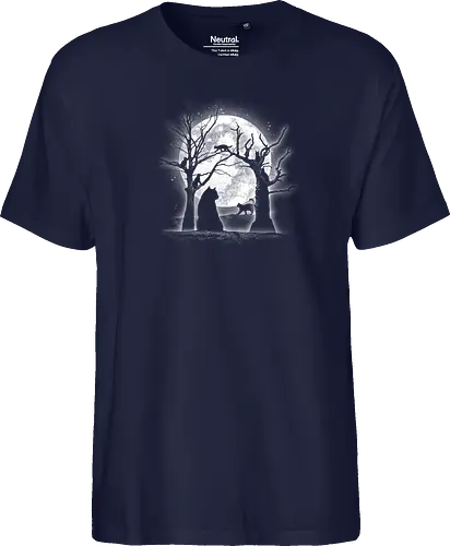 Moonlight Felines - Cats, trees, moon, Moonlight - Fairtrade T-Shirt