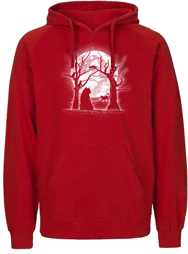 Moonlight Felines - Cats, trees, moon, Moonlight - Fairtrade Hoodie